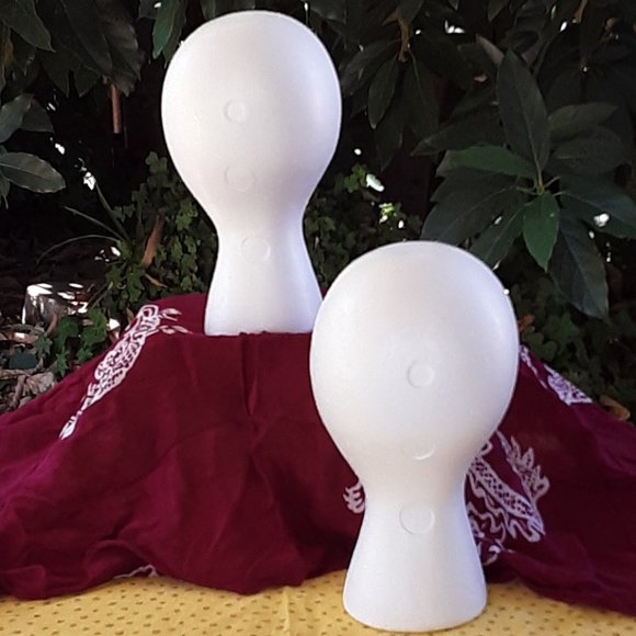 Styrofoam Heads Set of 2 Wigs Beauty Mannequin Dolls Crafts Display No Bundling - Picture 10 of 16